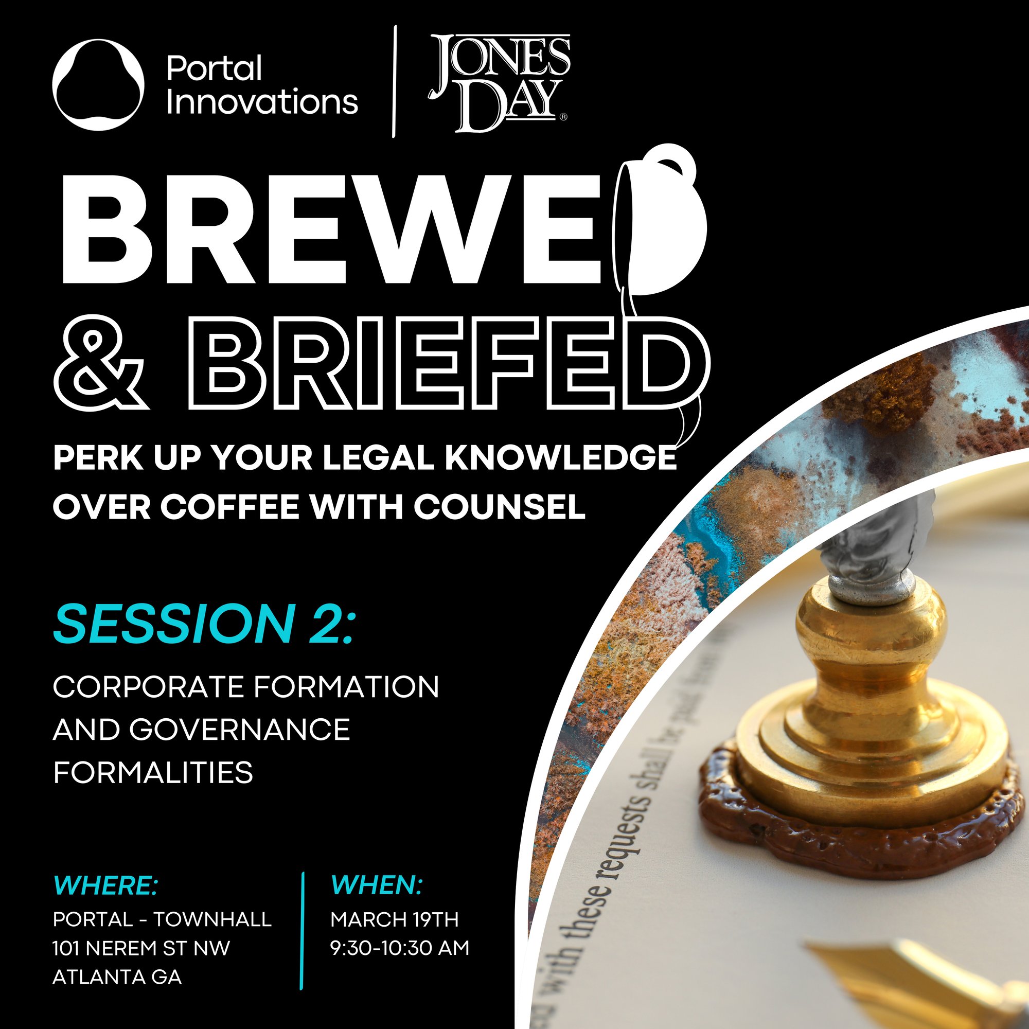 Briefed and Brewed Session 1 Session 2 Graphic